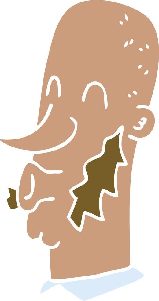 cartoon doodle man with muttonchop facial hair vector