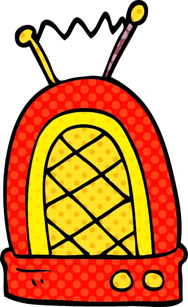 cartoon doodle retro radio vector