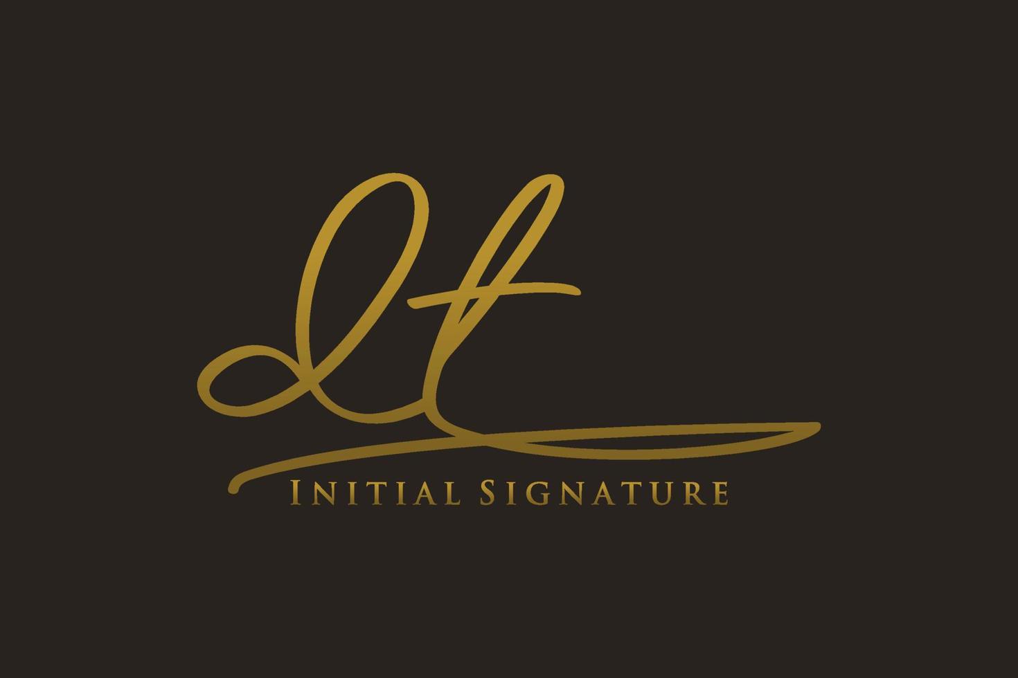 Initial DT Letter Signature Logo Template elegant design logo. Hand drawn Calligraphy lettering Vector illustration.