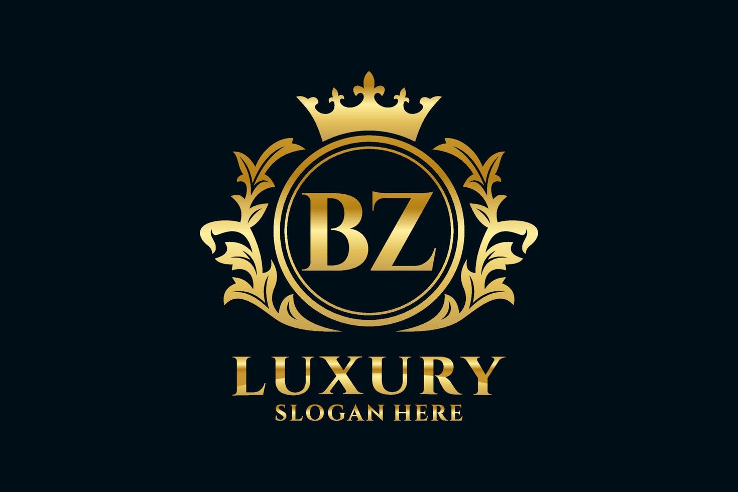 Initial BZ Letter Royal Luxury Logo template in vector art for luxurious branding projects and other vector illustration.