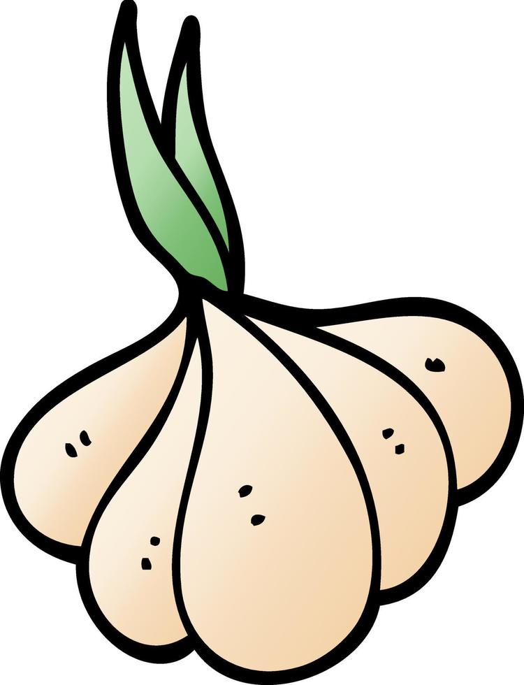 cartoon doodle sprouting garlic vector