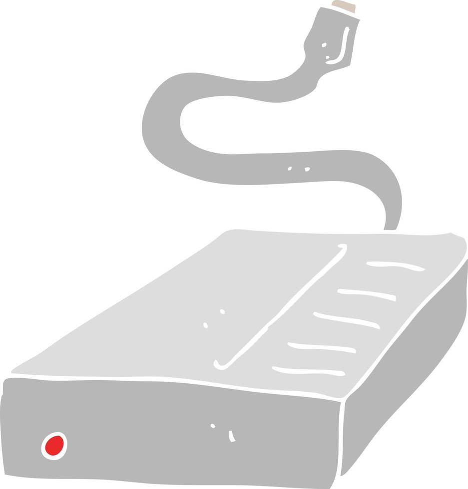 flat color illustration of a cartoon hard drive vector