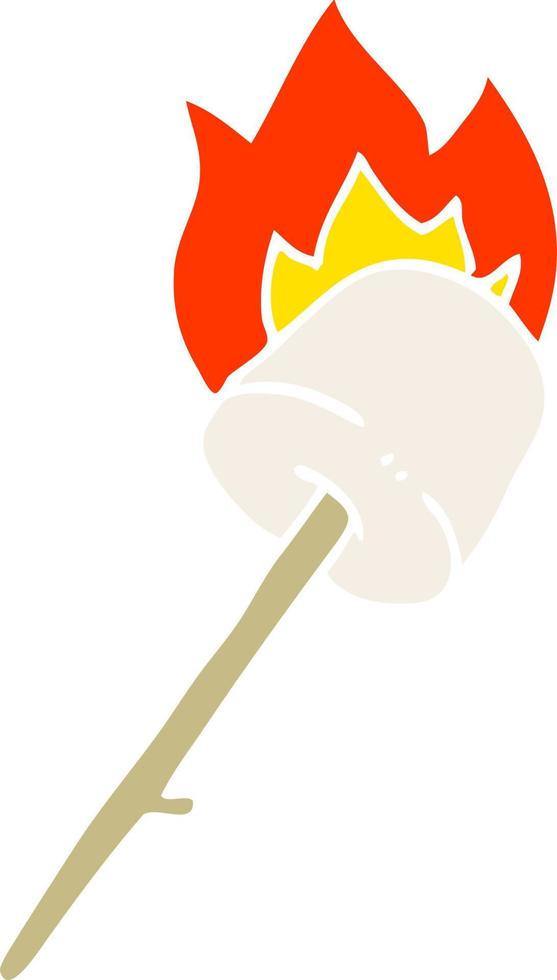 cartoon doodle marshmallow on stick vector