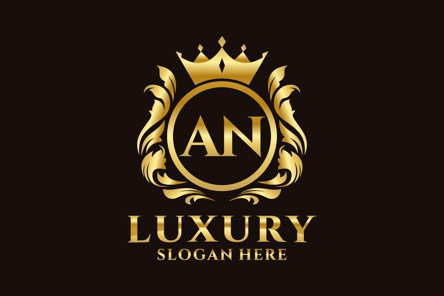 Initial AN Letter Royal Luxury Logo template in vector art for luxurious branding projects and other vector illustration.