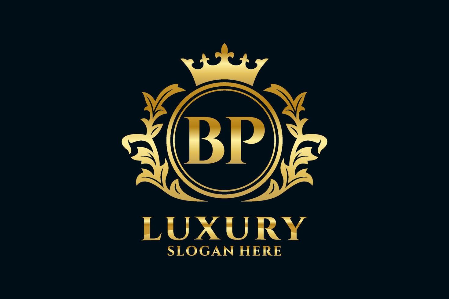 Initial BP Letter Royal Luxury Logo template in vector art for luxurious branding projects and other vector illustration.