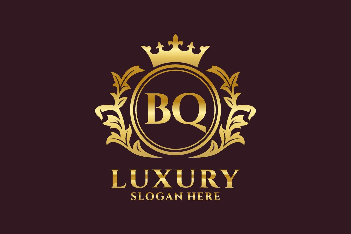 Initial BQ Letter Royal Luxury Logo template in vector art for luxurious branding projects and other vector illustration.