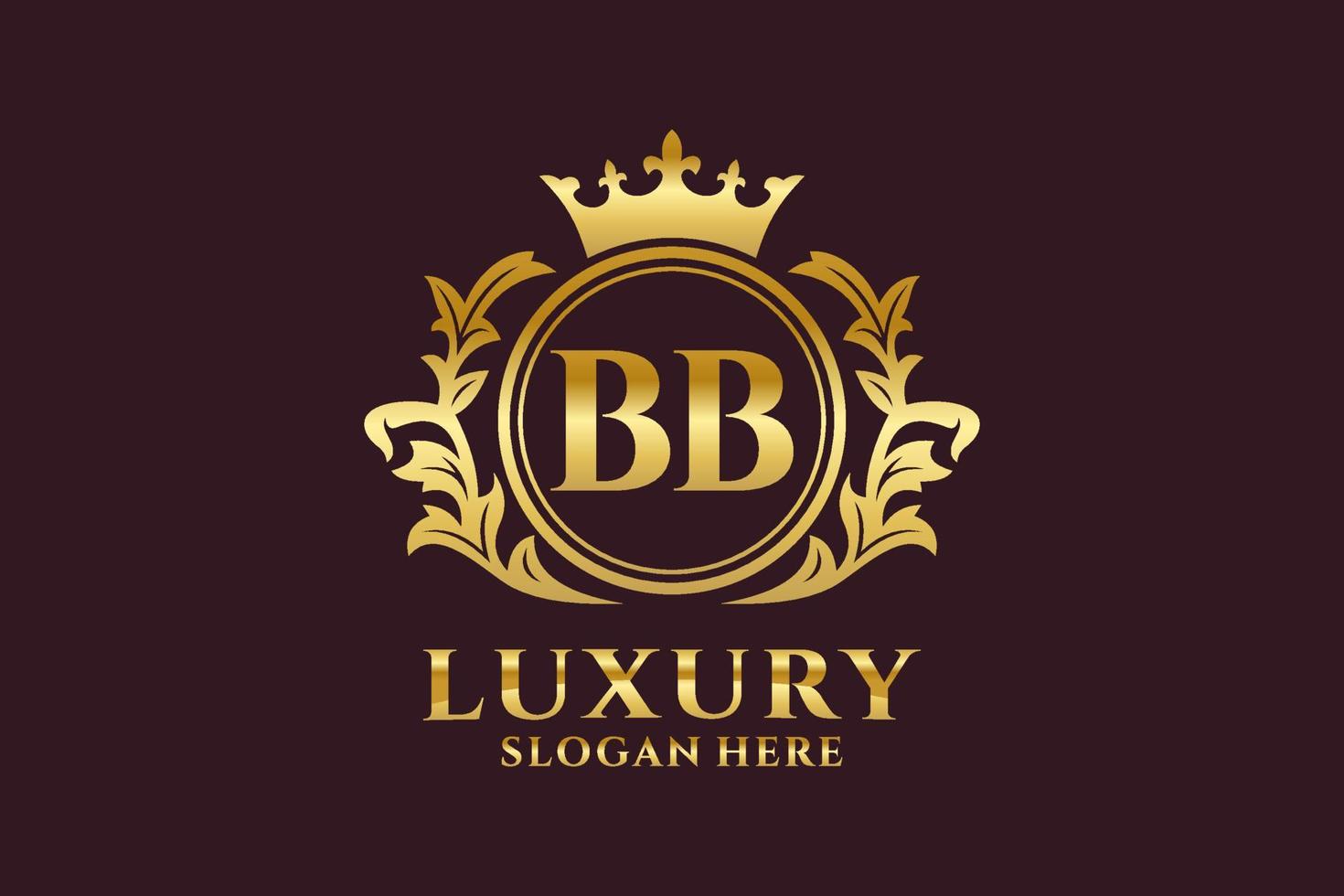 Initial BB Letter Royal Luxury Logo template in vector art for luxurious branding projects and other vector illustration.