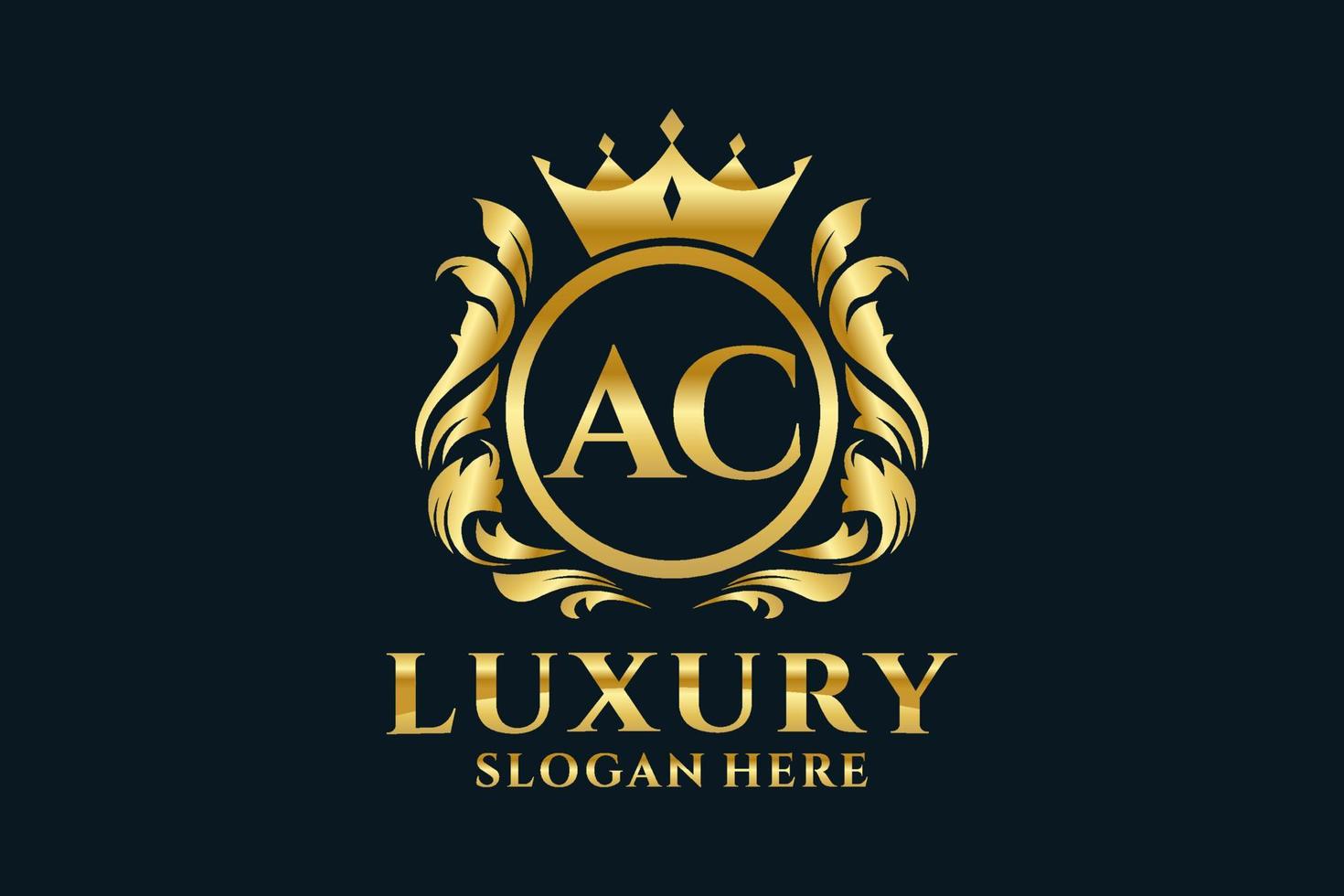 Initial AC Letter Royal Luxury Logo template in vector art for luxurious branding projects and other vector illustration.