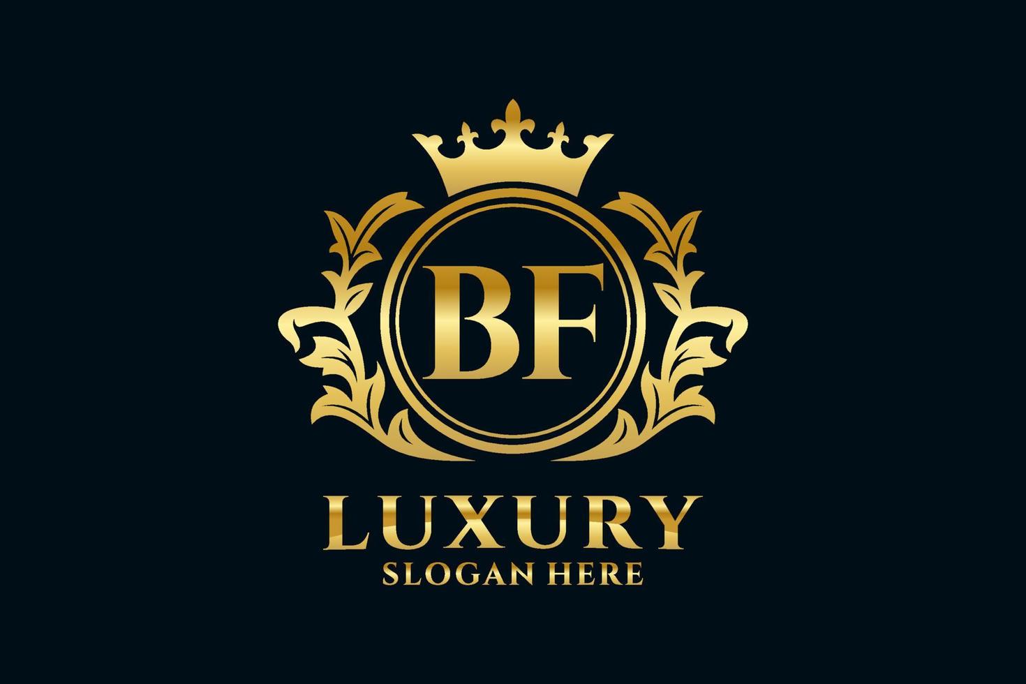 Initial BF Letter Royal Luxury Logo template in vector art for luxurious branding projects and other vector illustration.