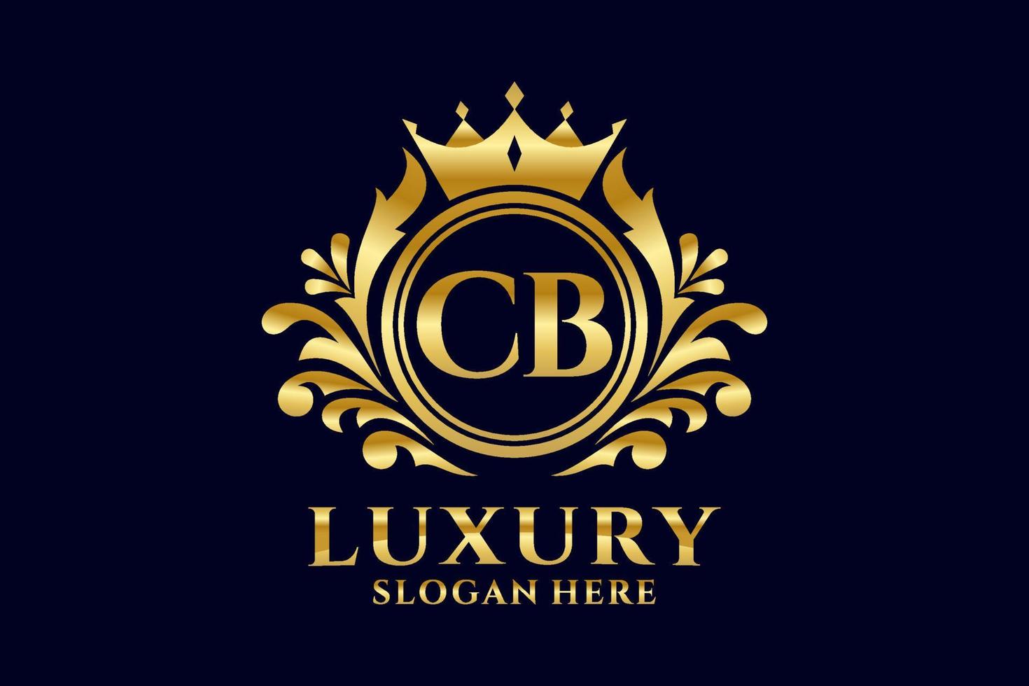 Initial CB Letter Royal Luxury Logo template in vector art for luxurious branding projects and other vector illustration.