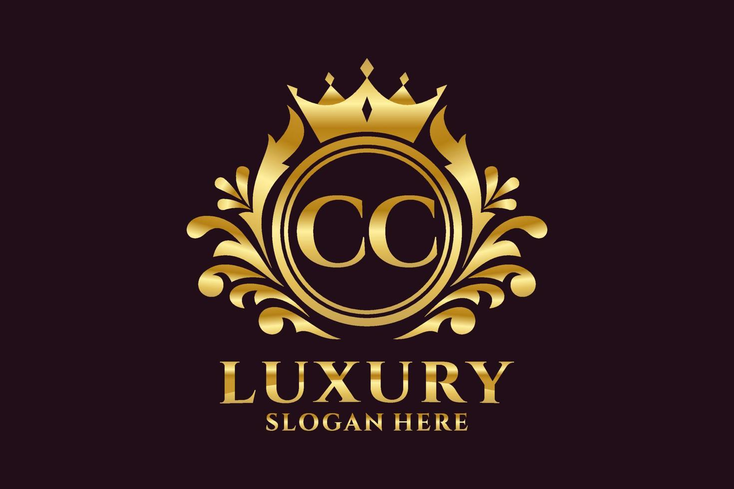 Initial CC Letter Royal Luxury Logo template in vector art for luxurious branding projects and other vector illustration.