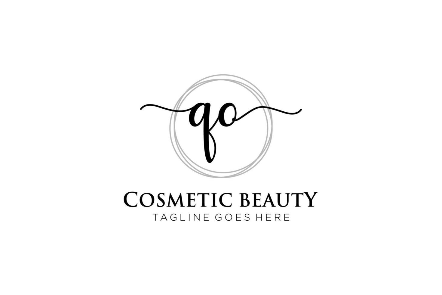 initial QO Feminine logo beauty monogram and elegant logo design, handwriting logo of initial signature, wedding, fashion, floral and botanical with creative template. vector