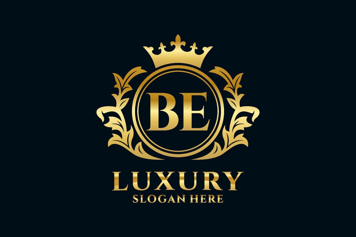 Initial BE Letter Royal Luxury Logo template in vector art for luxurious branding projects and other vector illustration.