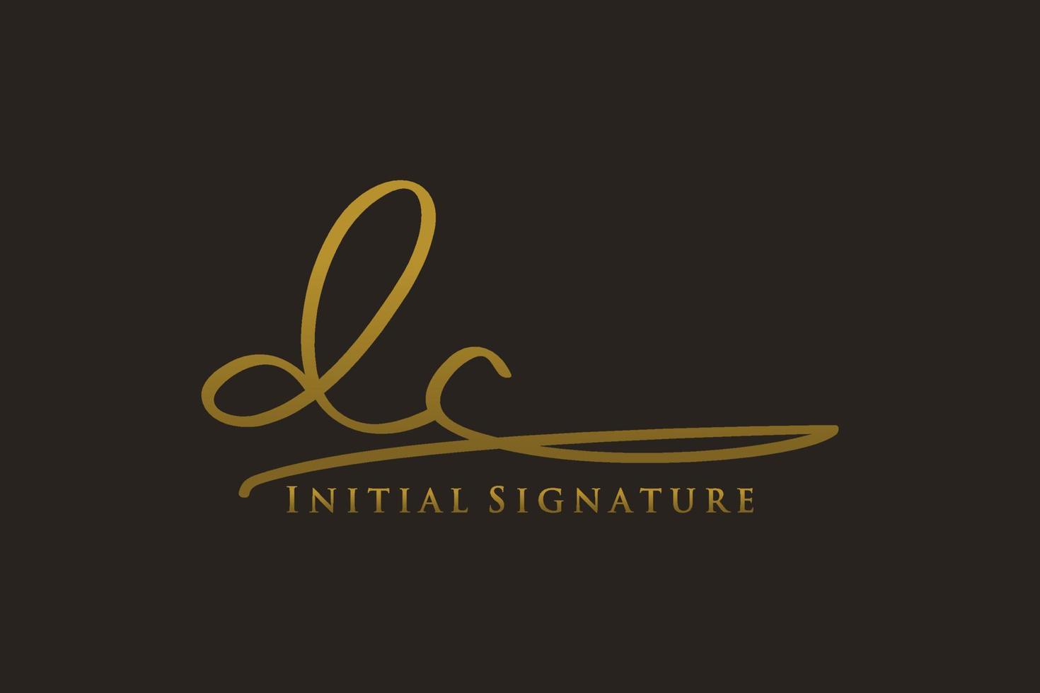 Initial DC Letter Signature Logo Template elegant design logo. Hand drawn Calligraphy lettering Vector illustration.
