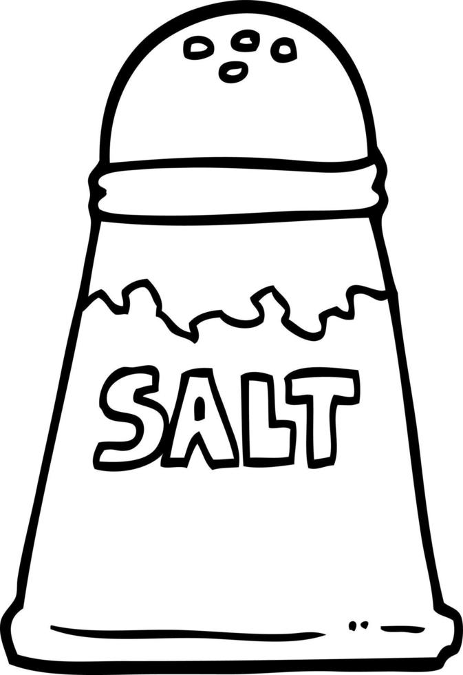 black and white cartoon salt shaker vector