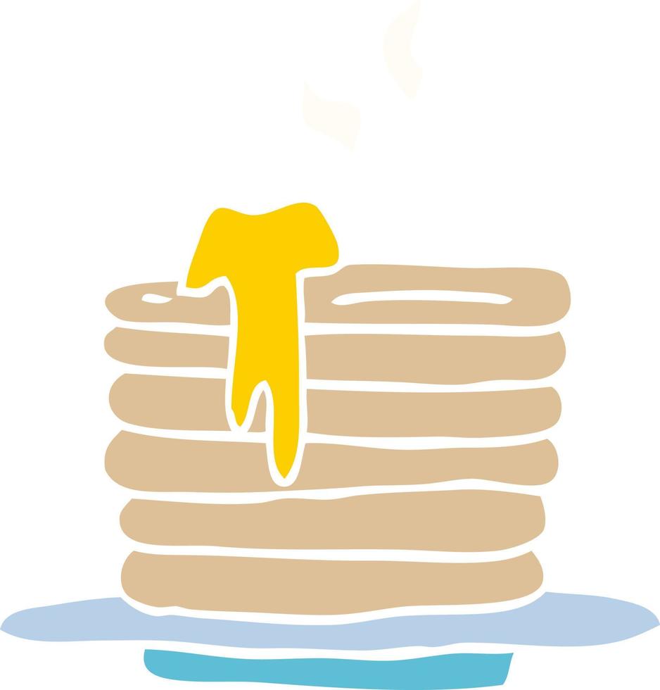 cartoon doodle stack of pancakes vector