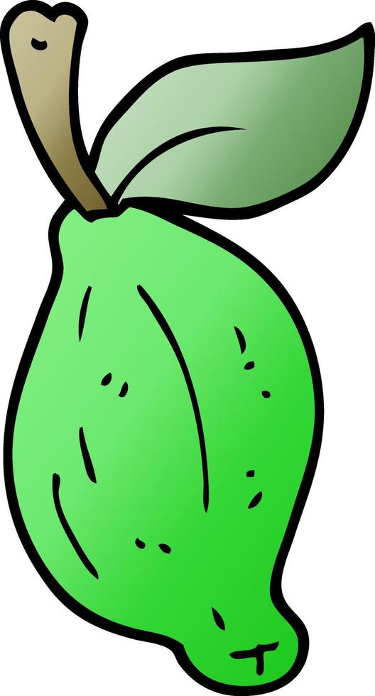 cartoon doodle lime fruit vector