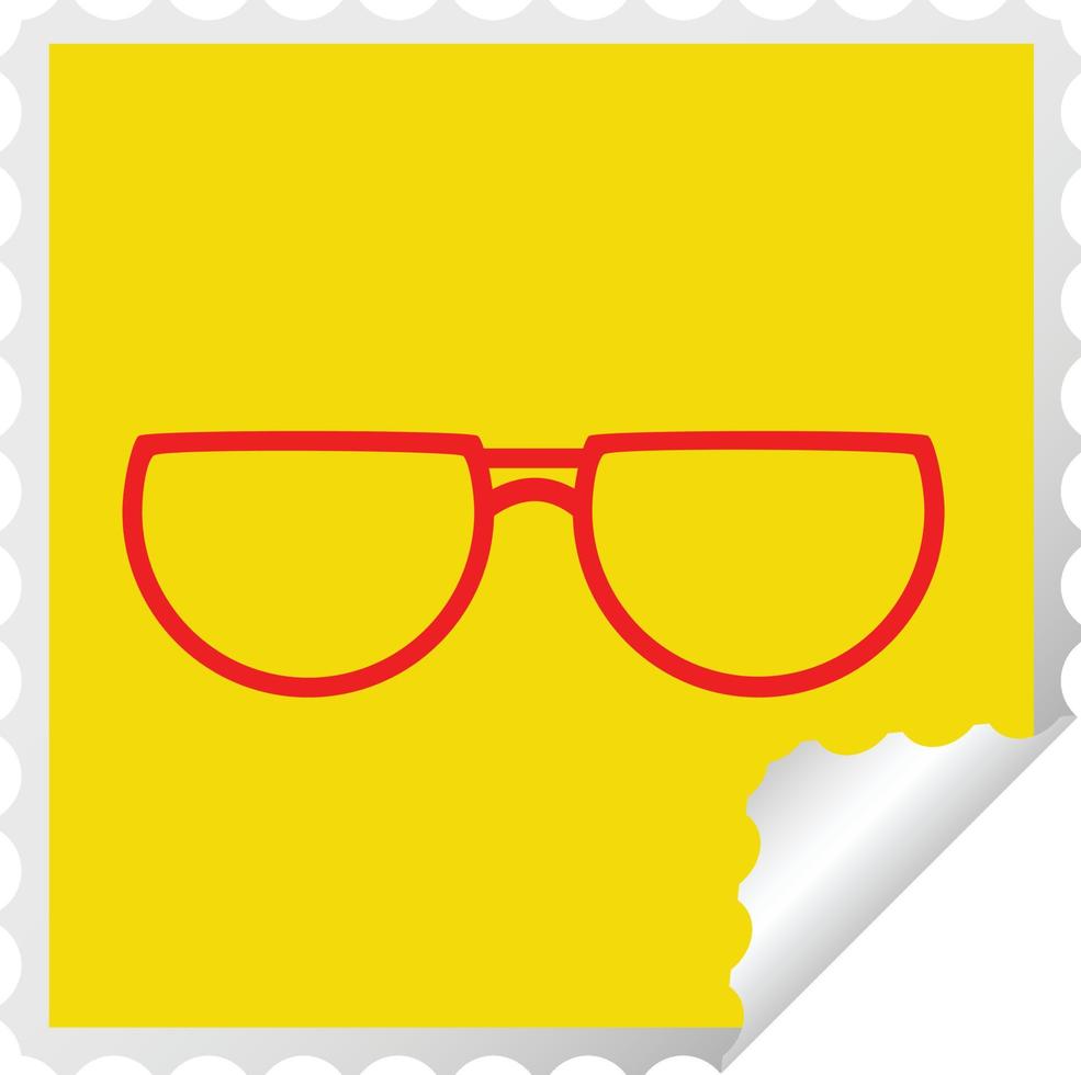 spectacles graphic vector illustration square peeling sticker