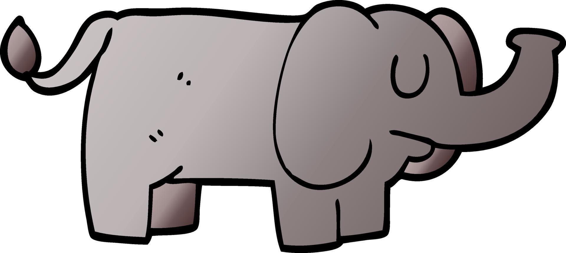 cartoon doodle funny elephant vector