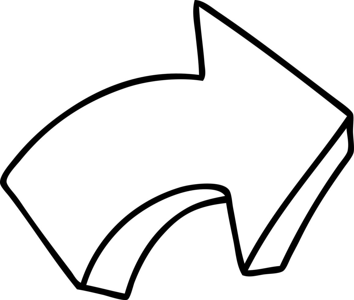 line doodle of a pointing arrow vector