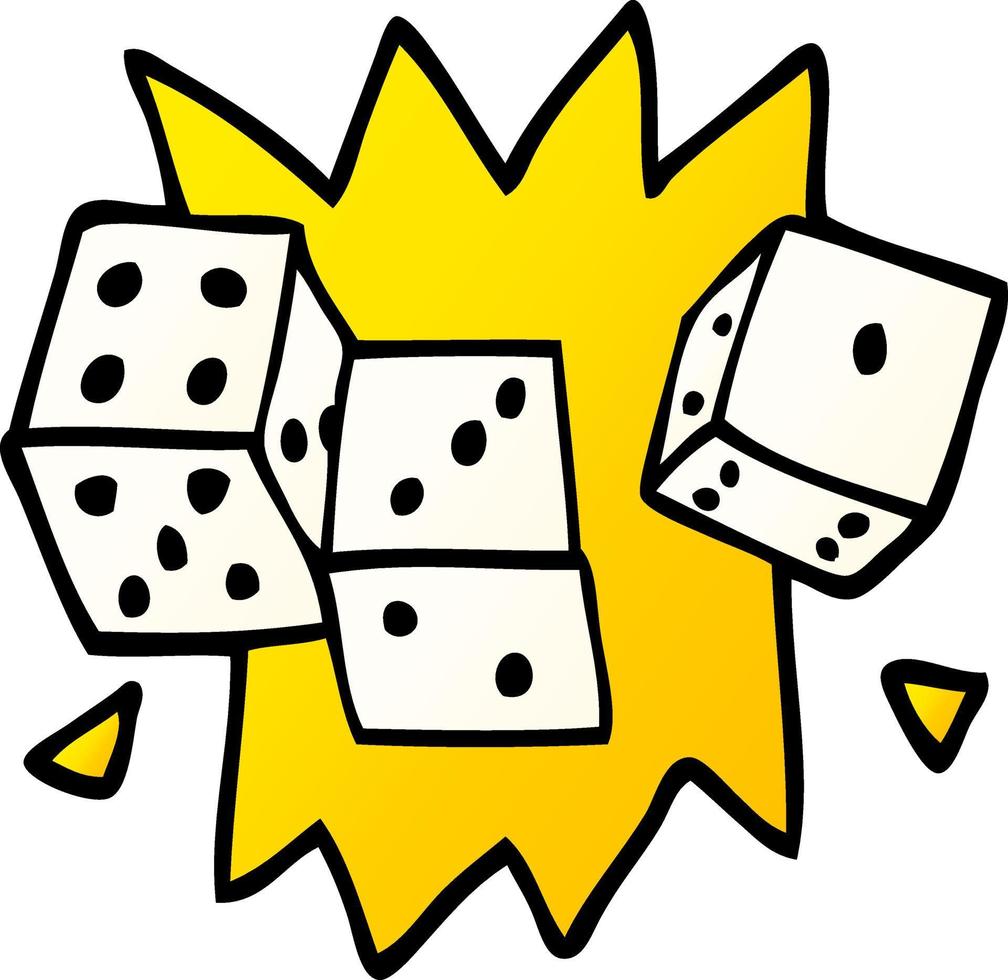 cartoon doodle lucky dice vector
