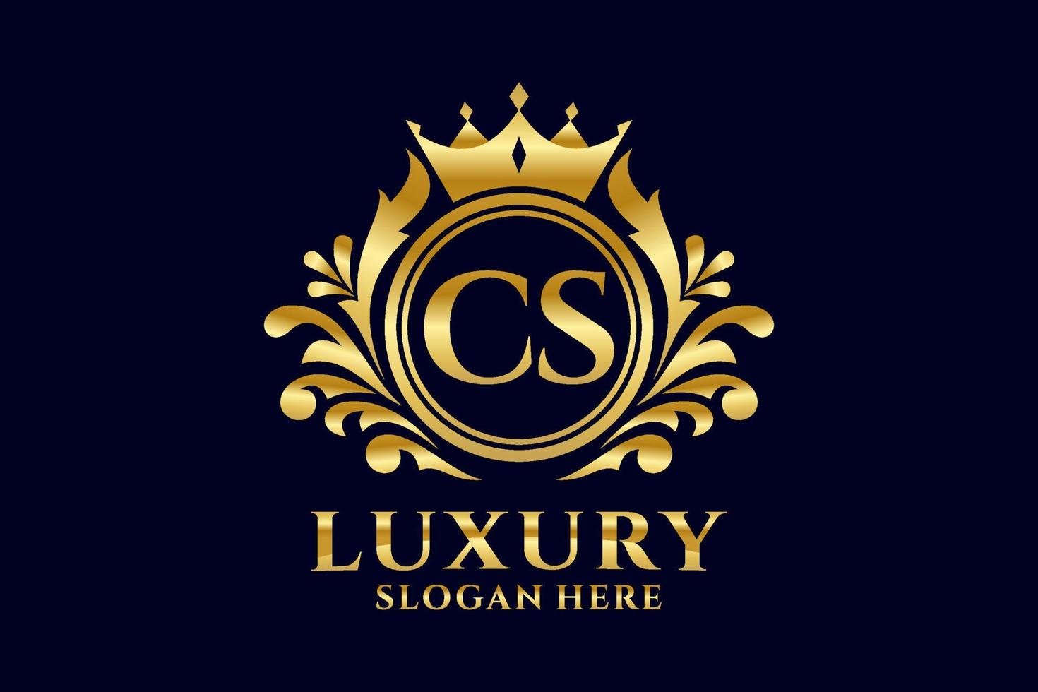 Initial CS Letter Royal Luxury Logo template in vector art for luxurious branding projects and other vector illustration.