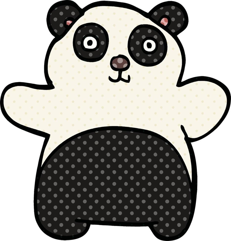 cartoon doodle happy panda vector