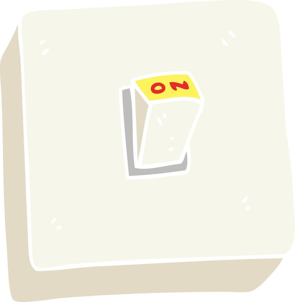 flat color illustration of a cartoon light switch vector