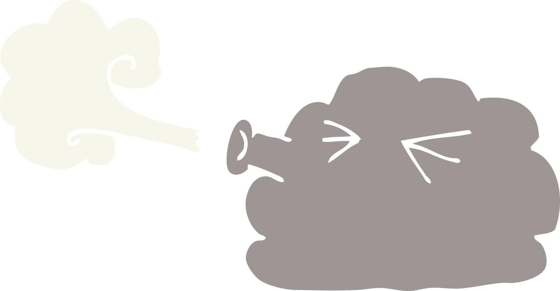 cartoon doodle cloud blowing a gale 12161664 Vector Art at Vecteezy