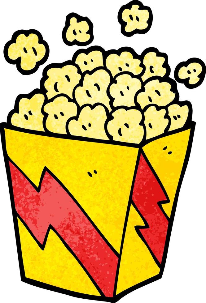 cartoon doodle cinema popcorn vector