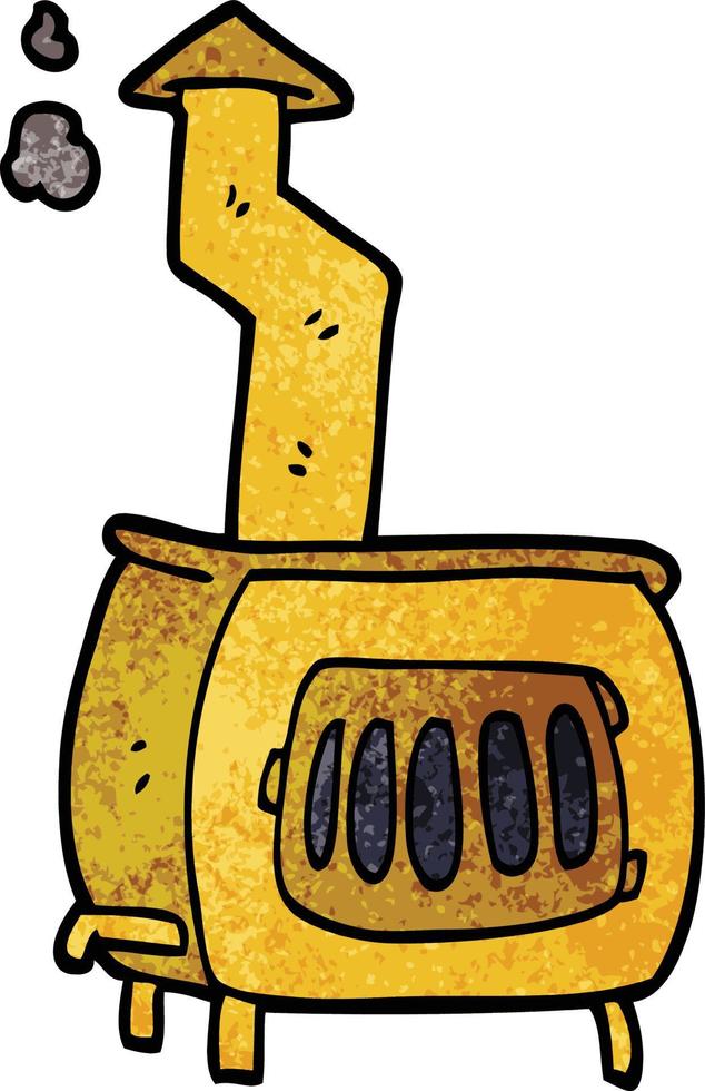 cartoon doodle old wood burner vector