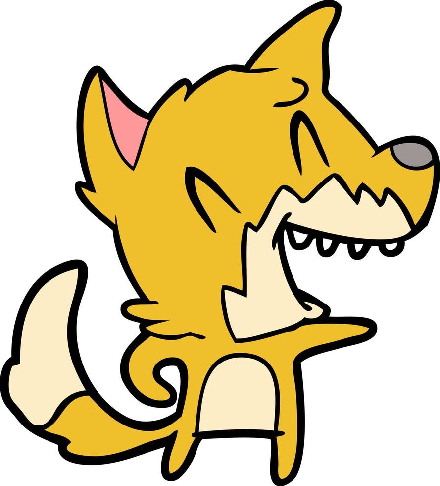 laughing fox cartoon vector