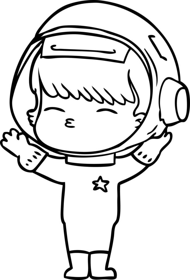 cartoon curious astronaut vector