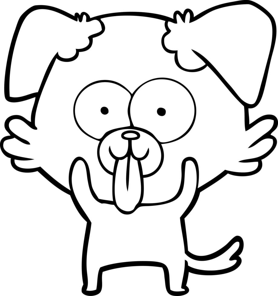 cartoon dog with tongue sticking out vector