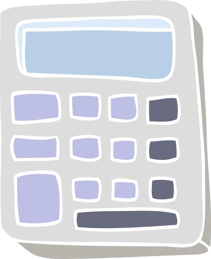 flat color style cartoon calculator vector
