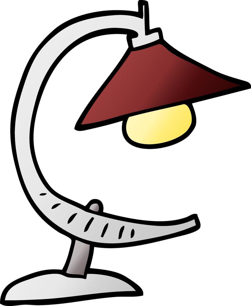 cartoon doodle desk lamp vector