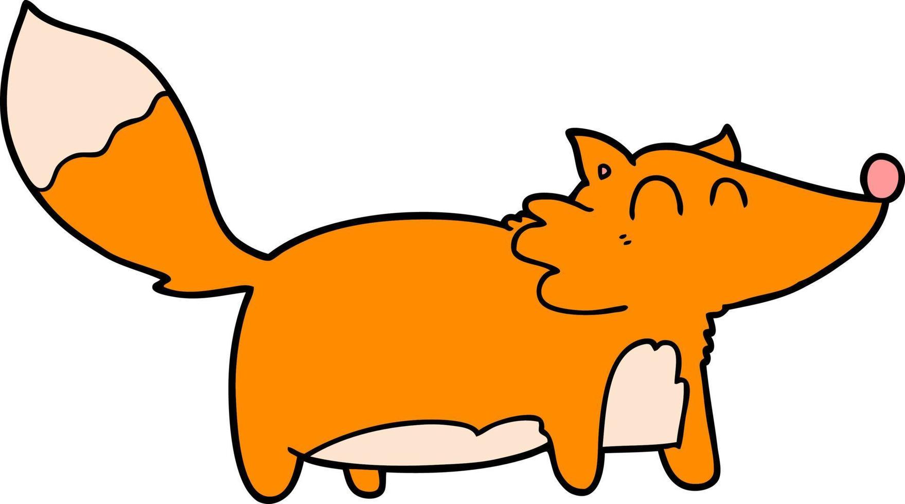 fat cartoon fox vector