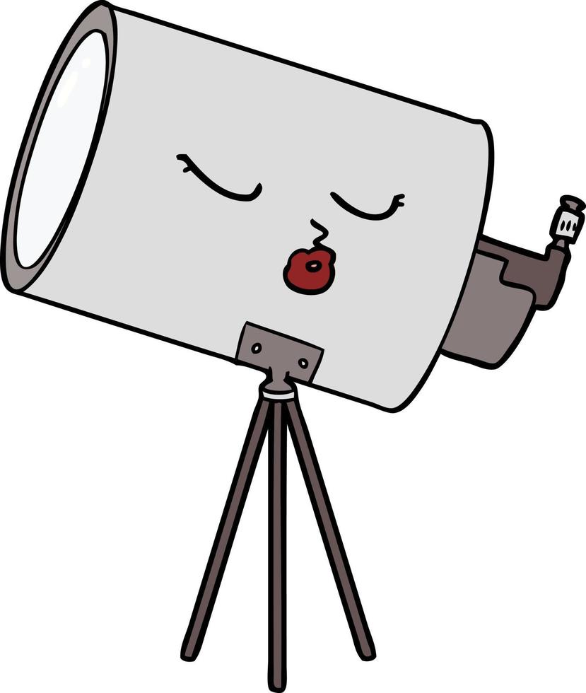 cartoon telescope with face vector