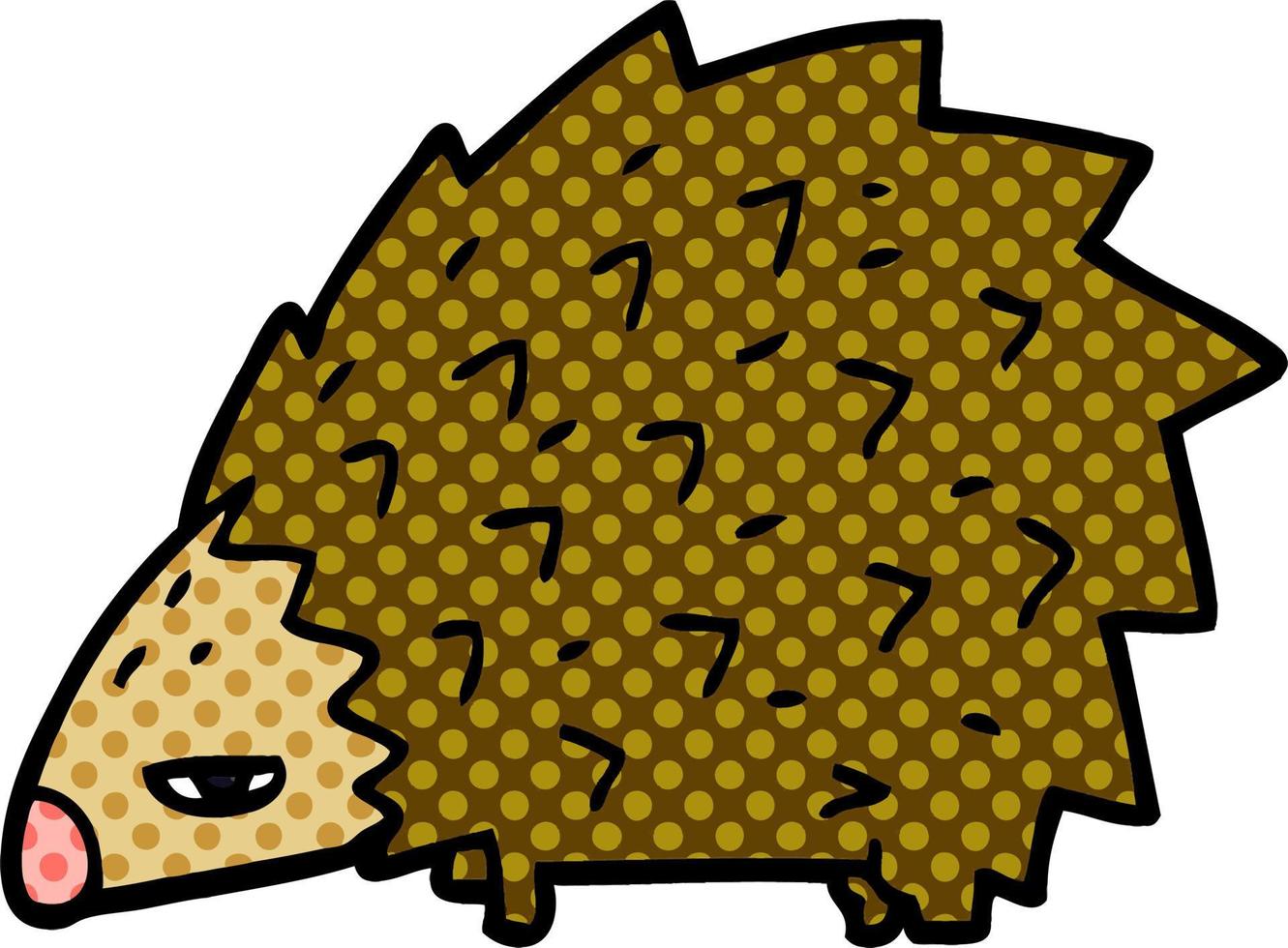 cartoon doodle angry hedgehog vector