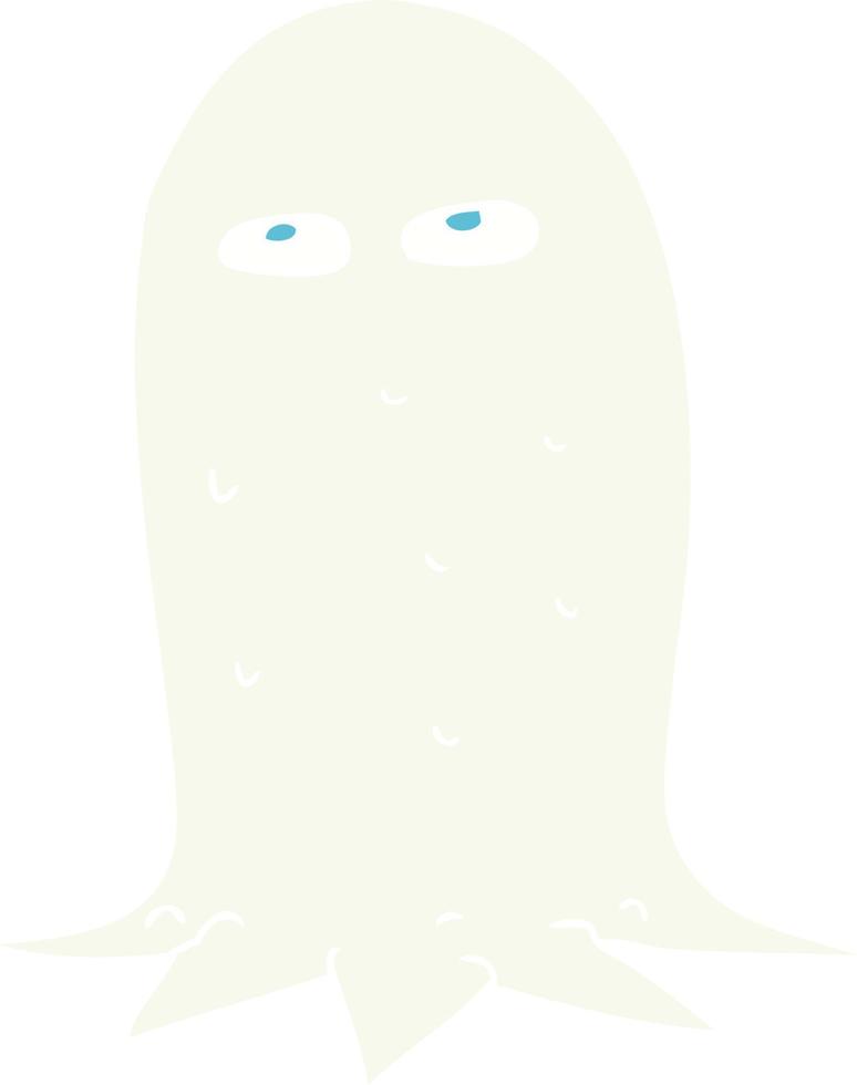 flat color illustration of a cartoon halloween ghost vector