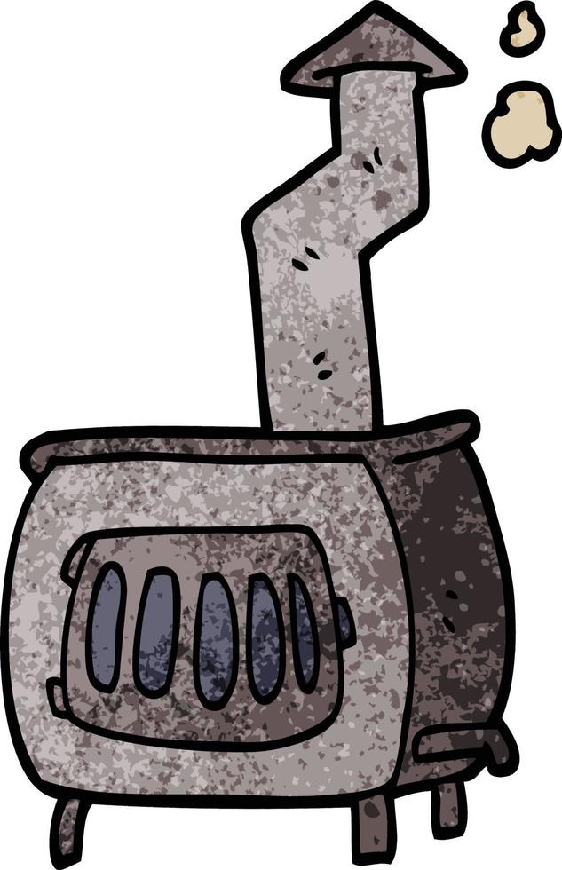 cartoon doodle old wood burner vector