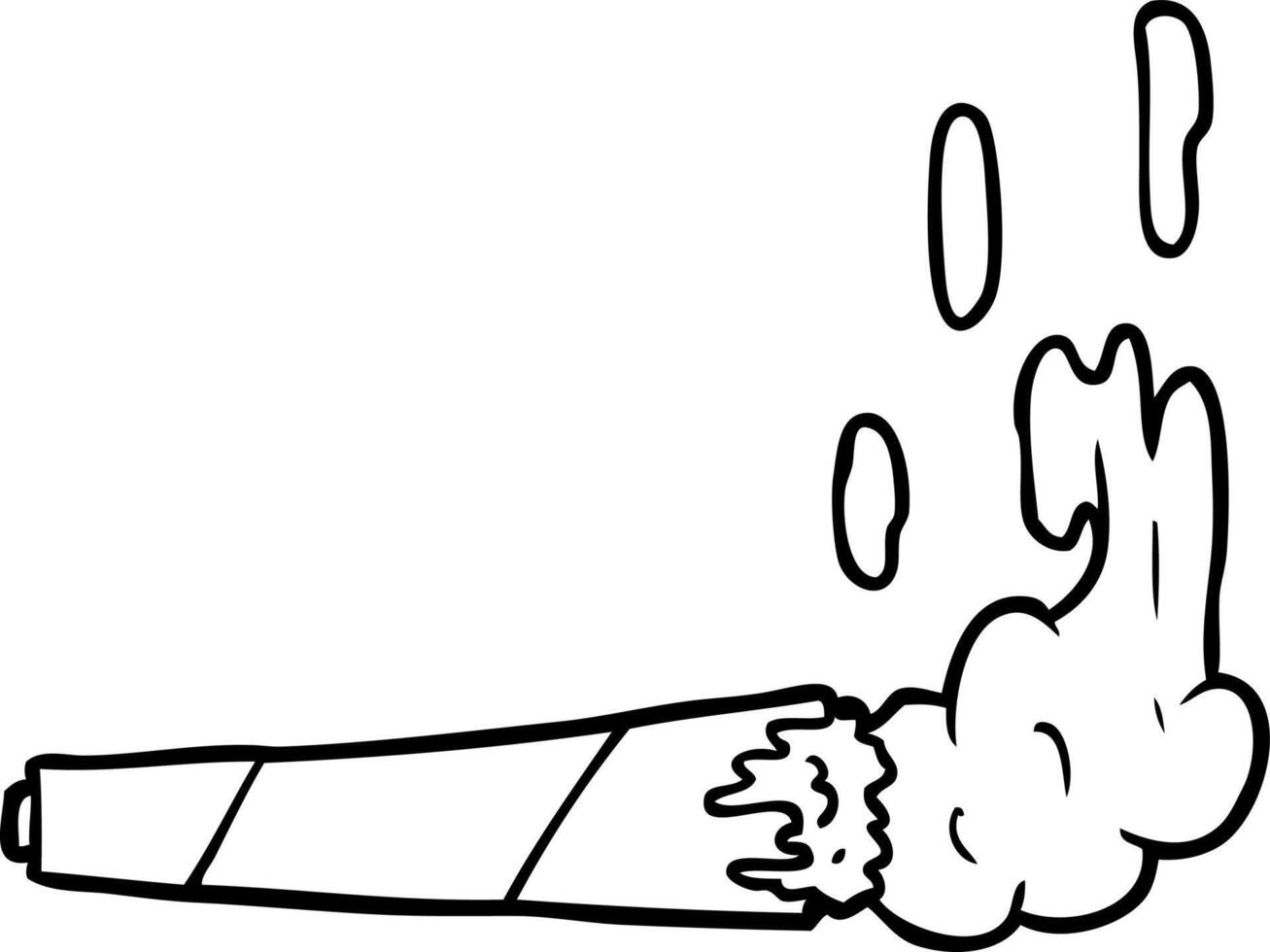 line drawing of a marijuana joint vector