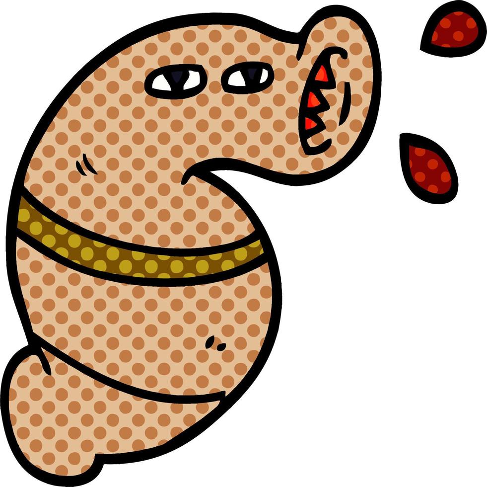 cartoon doodle monster leech vector