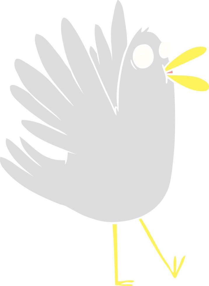 flat color style cartoon bird squawking vector