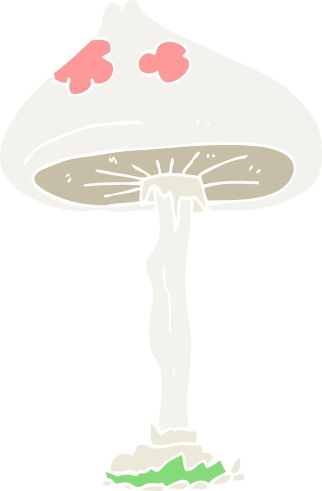 flat color illustration of a cartoon mushroom vector