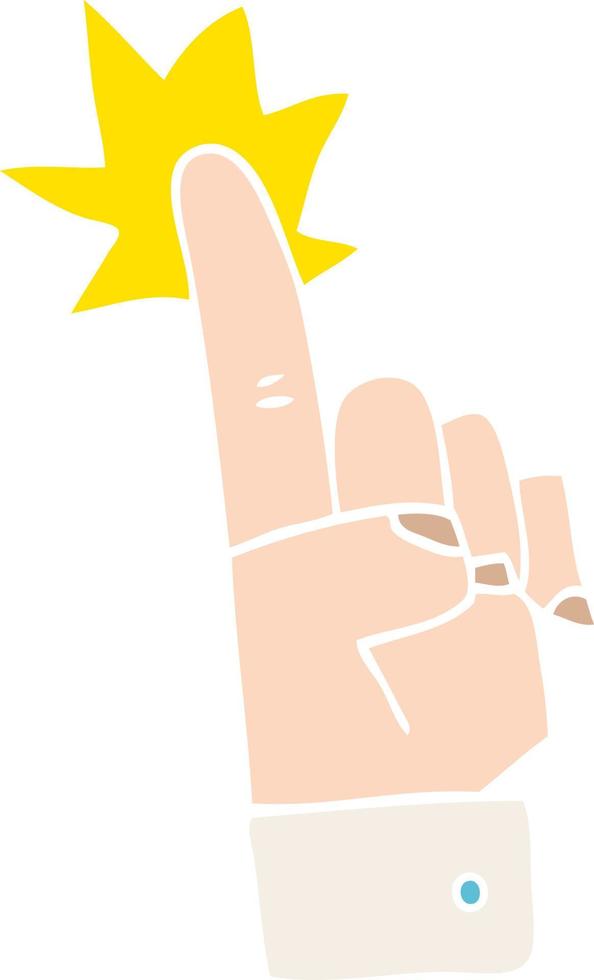 cartoon doodle pointing hand vector