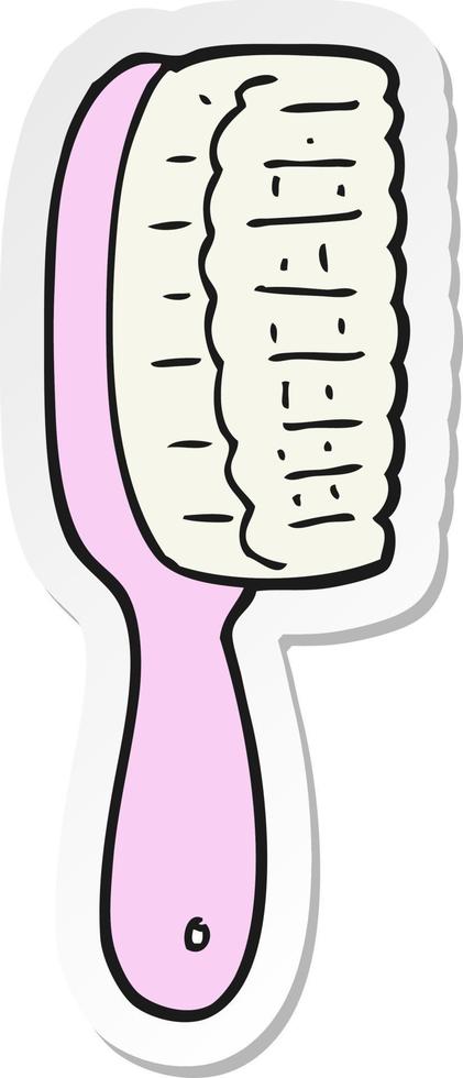 sticker of a cartoon brush vector