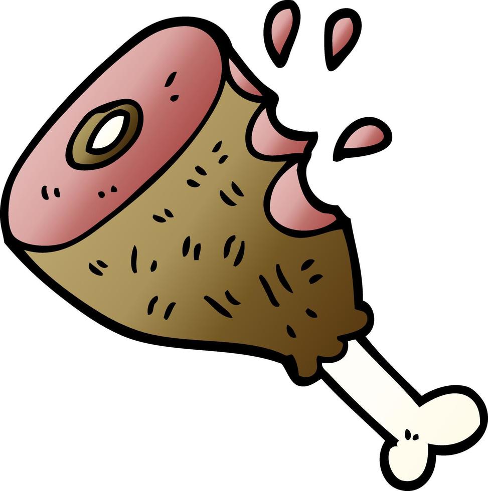 cartoon doodle cooked meat vector