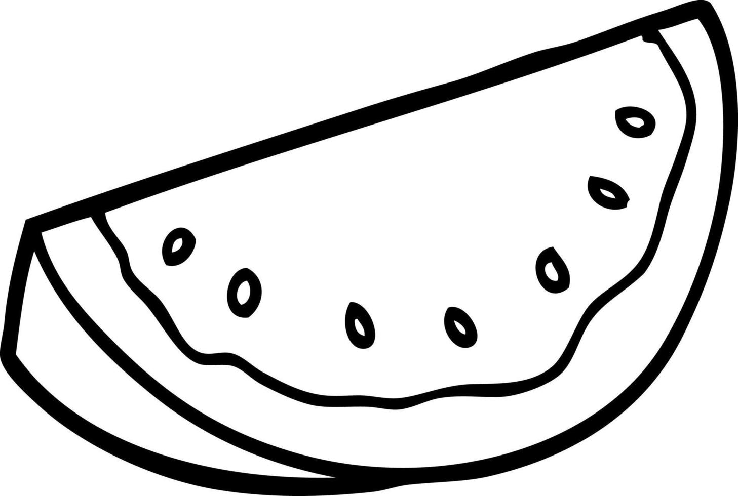 line drawing cartoon watermelon vector