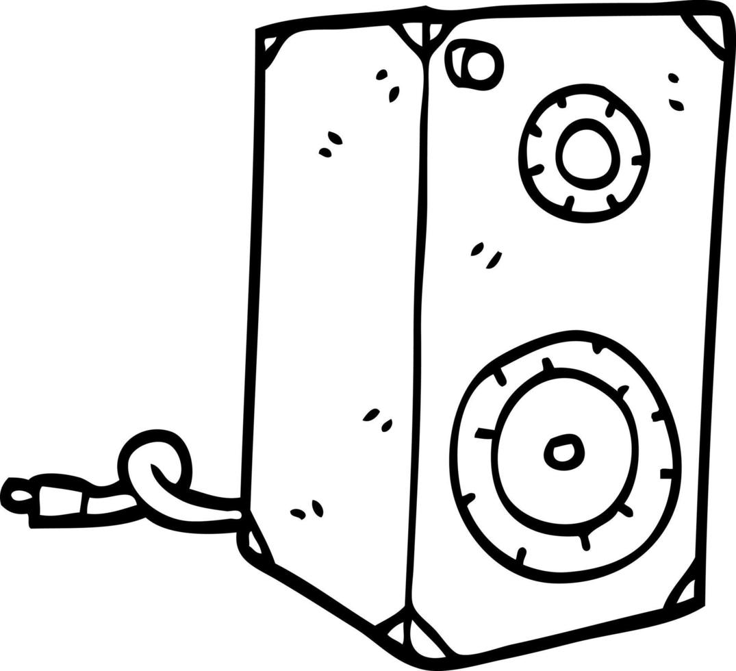 line drawing cartoon retro speaker vector